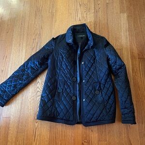 Jones New York black satin quilted jacket
